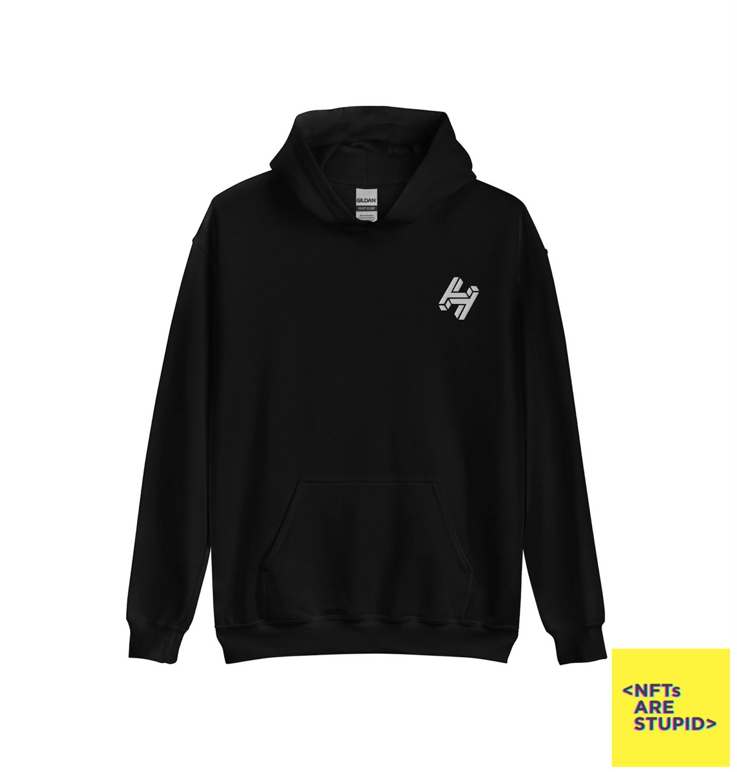 Handshake Printed Pullover Hoodie - Black π€
