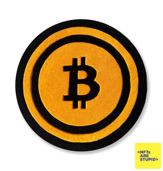 Alfombra con logotipo Bitcoin BTC